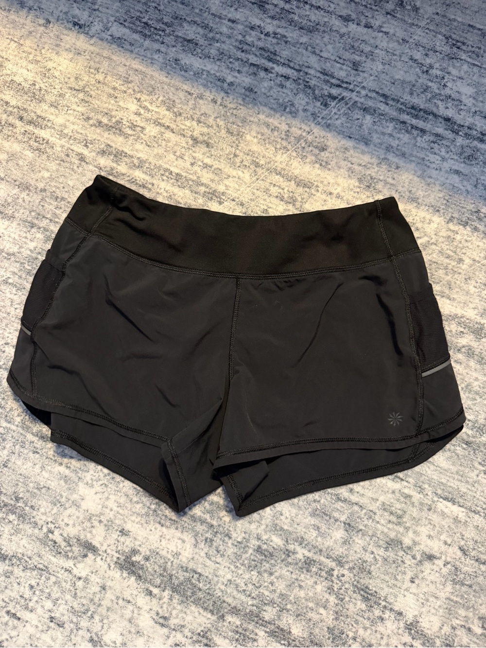 Athleta Black Women's Athletic Running Shorts with Wide Waistband
